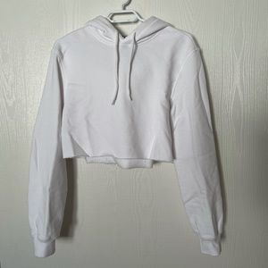H&M white cropped hoodie